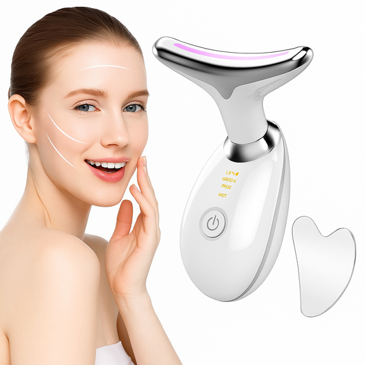 LumeiSkin Masajeador facial y de cuello LED EMS recargable