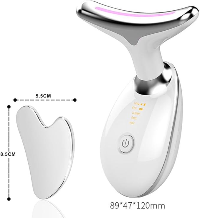 LumeiSkin Masajeador facial y de cuello LED EMS recargable